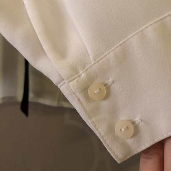 White silky button up blouse - Picture 5 of 5